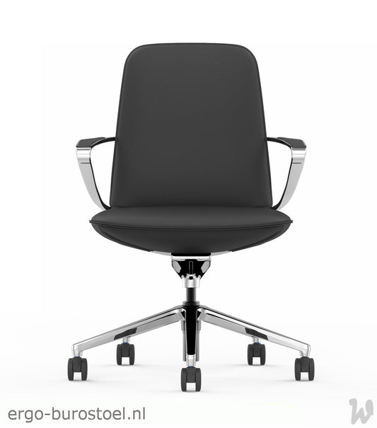 GoodTone Amola B medium rug zwart - gepolijst alu frame