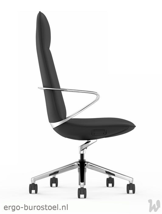 GoodTone Amola A hoge rug zwart - gepolijst alu frame