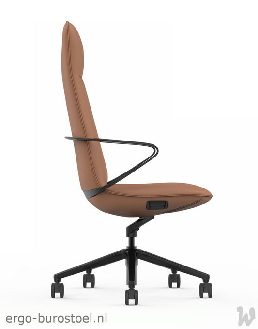 GoodTone Amola-A hoge rug bruin - zwart alu frame