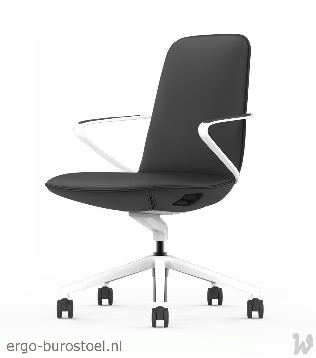 GoodTone Amola B medium rug zwart - gepolijst alu frame