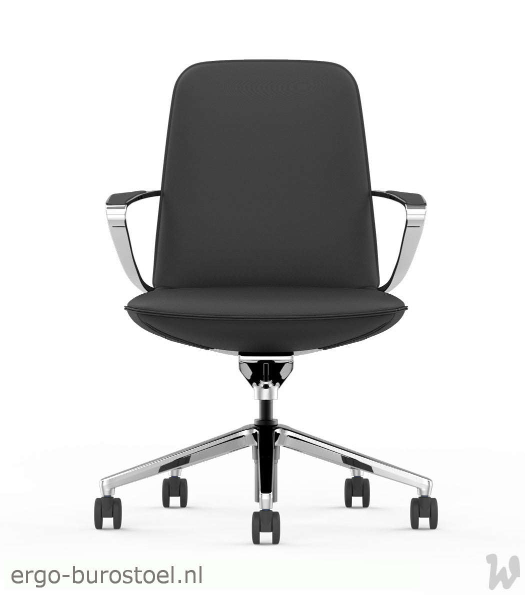 GoodTone Amola B medium rug zwart - gepolijst alu frame