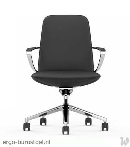 GoodTone Amola B medium rug zwart - gepolijst alu frame