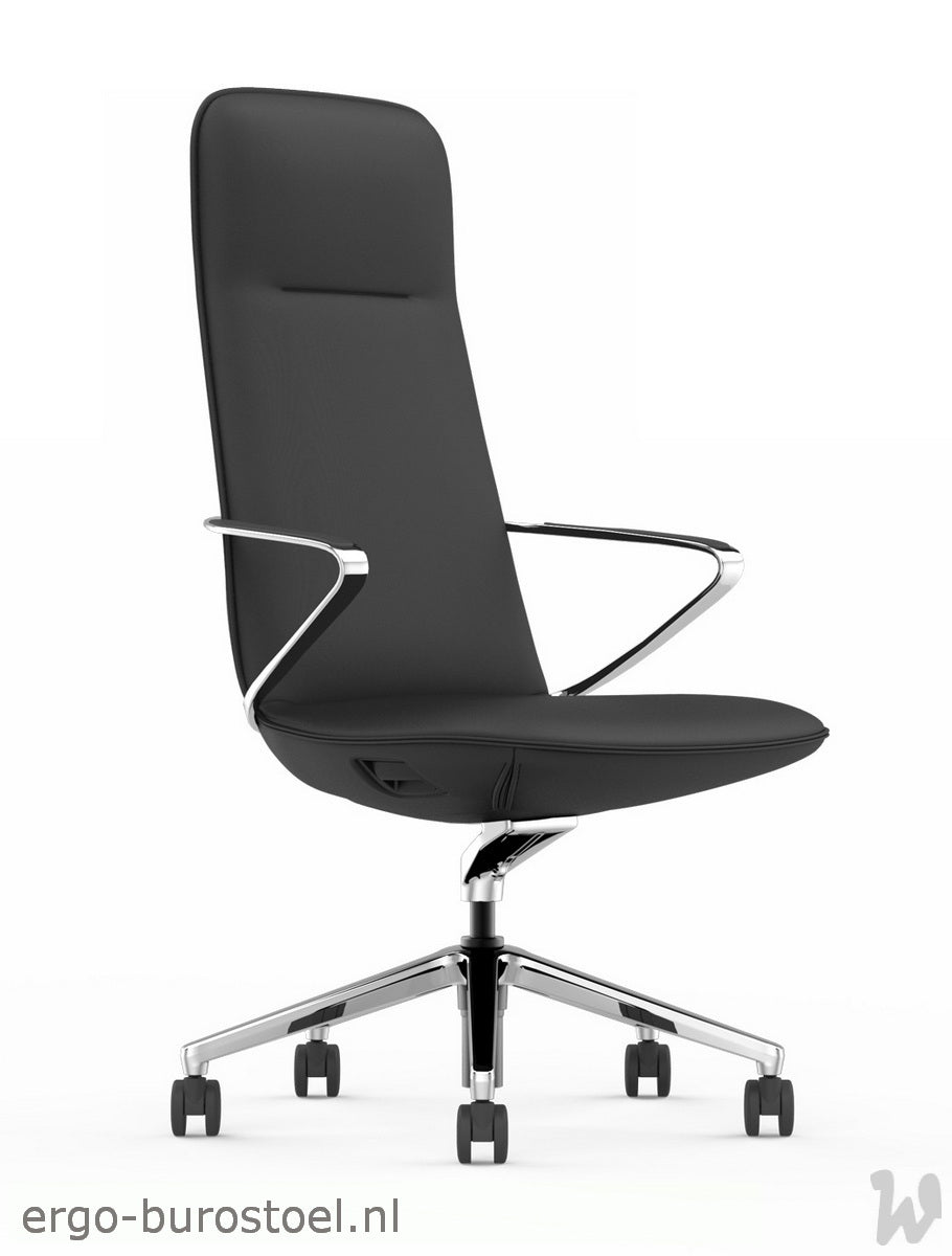 GoodTone Amola A hoge rug zwart - gepolijst alu frame