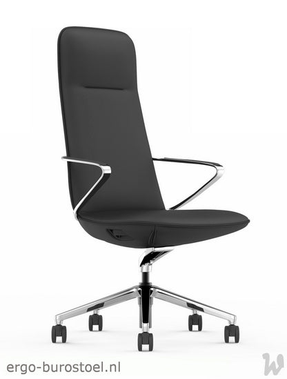 GoodTone Amola A hoge rug zwart - gepolijst alu frame