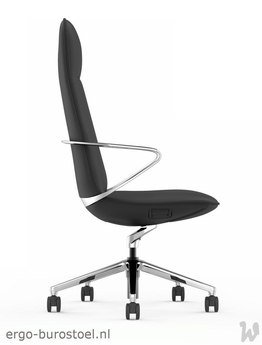 GoodTone Amola A hoge rug zwart - gepolijst alu frame