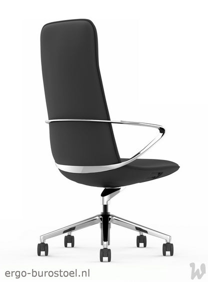 GoodTone Amola A hoge rug zwart - gepolijst alu frame