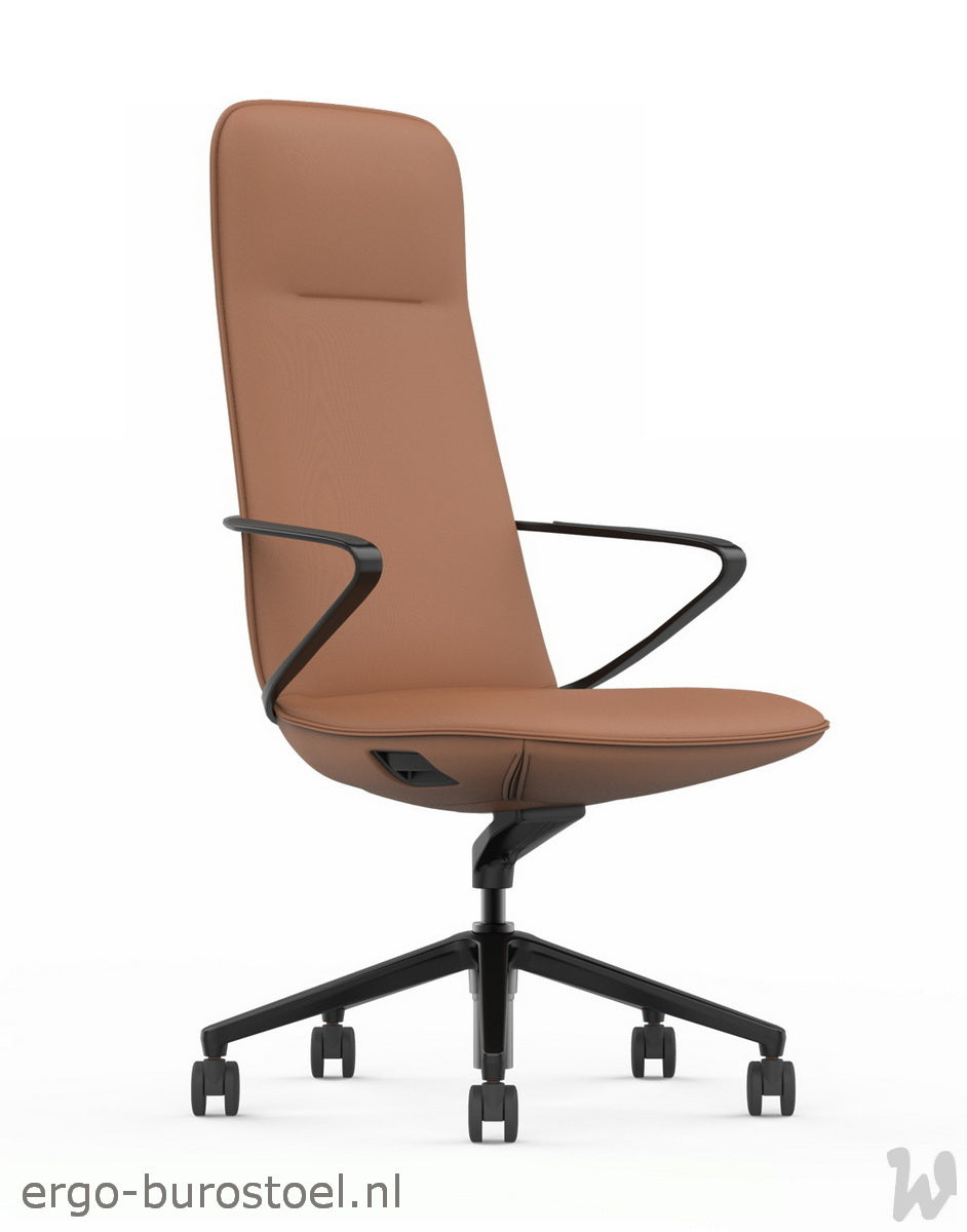 GoodTone Amola-A hoge rug bruin - zwart alu frame