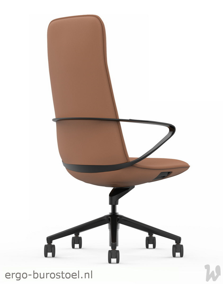 GoodTone Amola-A hoge rug bruin - zwart alu frame