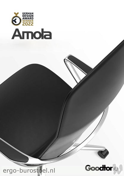 GoodTone Amola B medium rug zwart - gepolijst alu frame