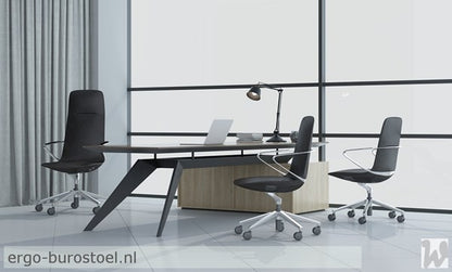 GoodTone Amola A hoge rug zwart - gepolijst alu frame