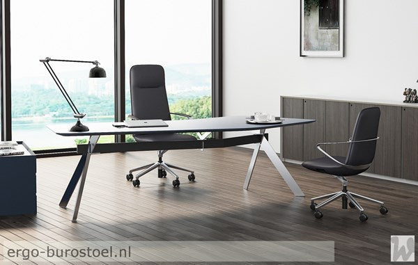 GoodTone Amola A hoge rug zwart - gepolijst alu frame