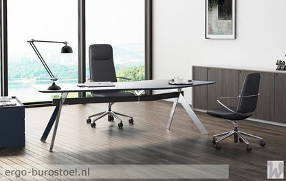 GoodTone Amola A hoge rug zwart - gepolijst alu frame