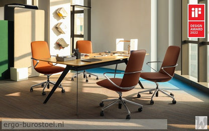 GoodTone Amola-A hoge rug bruin - zwart alu frame